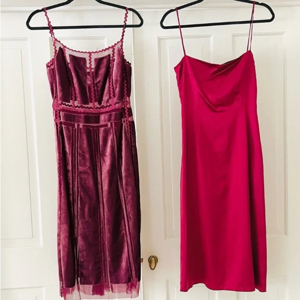 Alberta Ferretti magenta red velvet and tulle dress - Picture 10 of 11